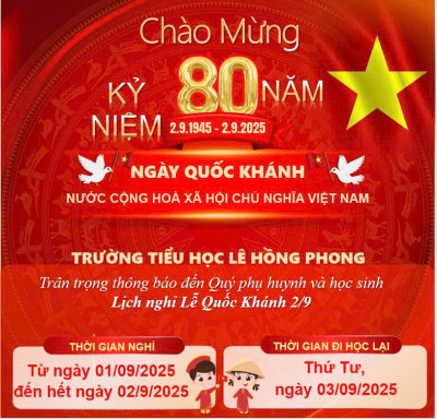Thông báo Nghỉ Lễ Quốc khánh 02/9/2025